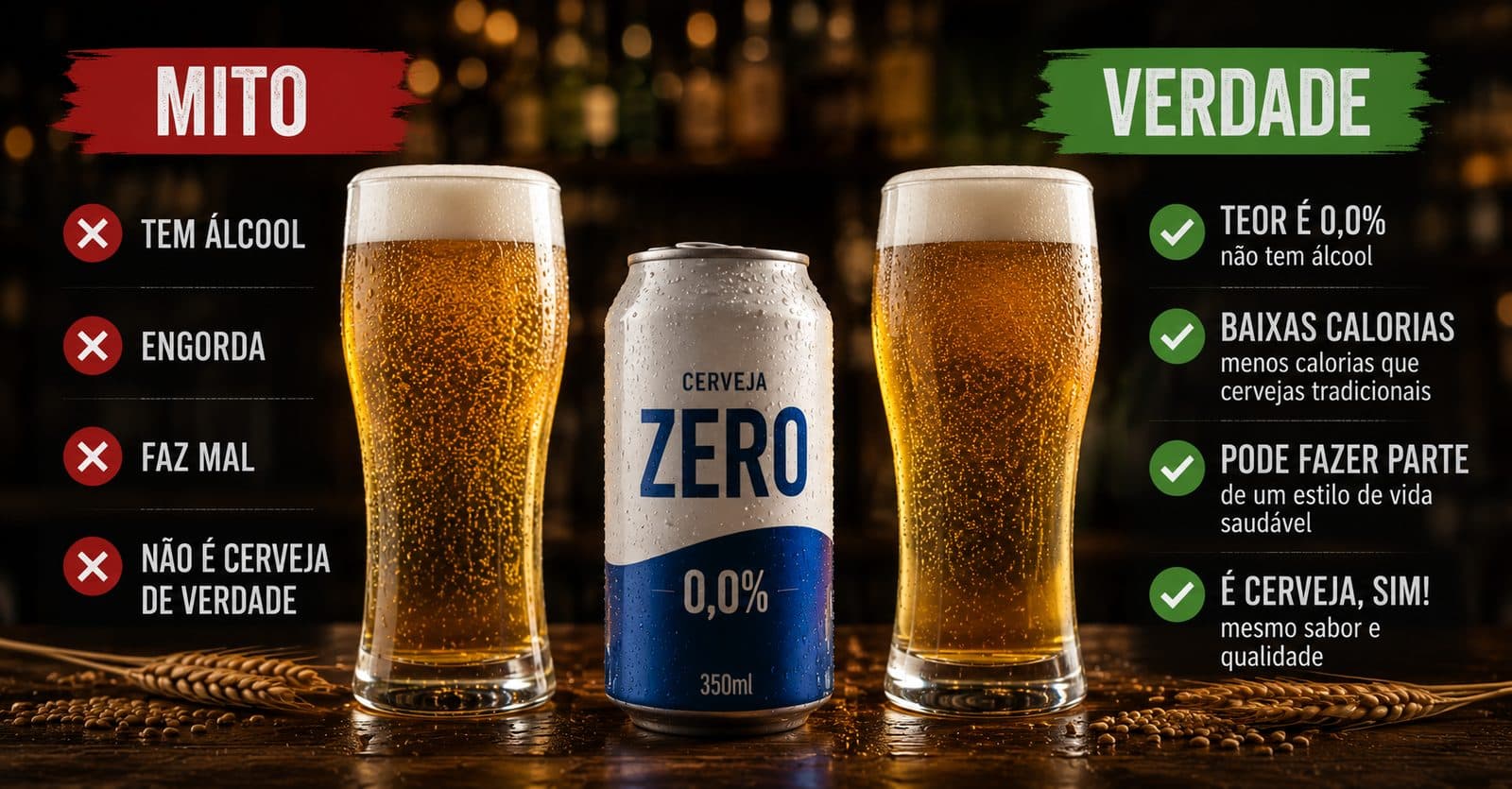 Cerveja zero tem álcool? Sem álcool x zero: mitos e verdades